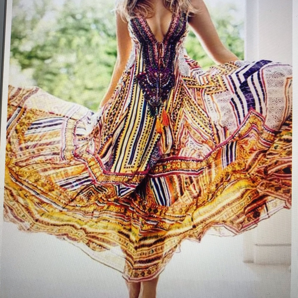 NWT Designer OSHOPLIVE Bohemian Gypsy Long Dress S